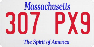 MA license plate 307PX9