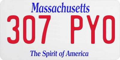 MA license plate 307PY0