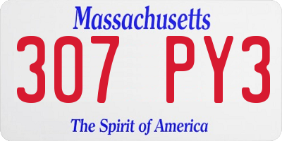 MA license plate 307PY3