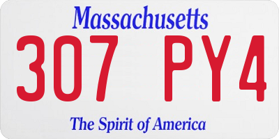 MA license plate 307PY4