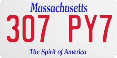 MA license plate 307PY7