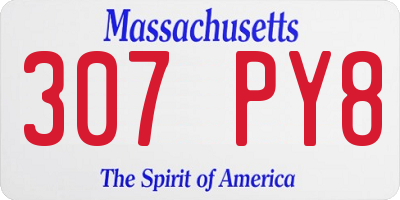 MA license plate 307PY8