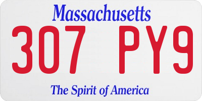 MA license plate 307PY9