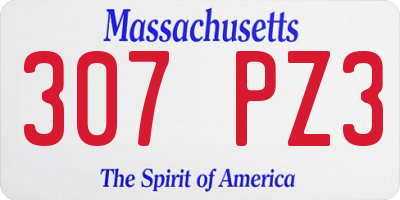 MA license plate 307PZ3