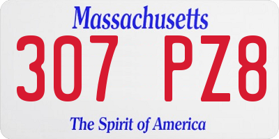 MA license plate 307PZ8