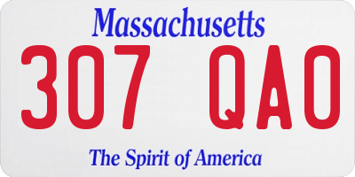 MA license plate 307QA0
