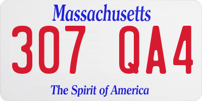 MA license plate 307QA4