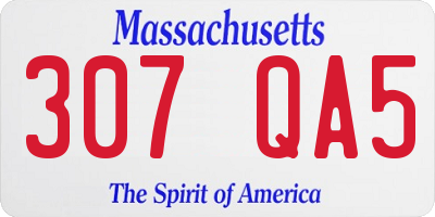 MA license plate 307QA5