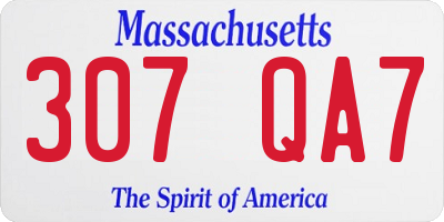 MA license plate 307QA7