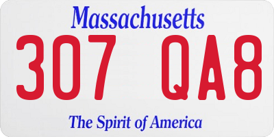 MA license plate 307QA8