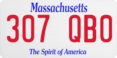 MA license plate 307QB0