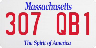 MA license plate 307QB1