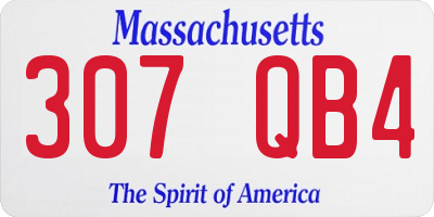 MA license plate 307QB4