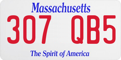 MA license plate 307QB5