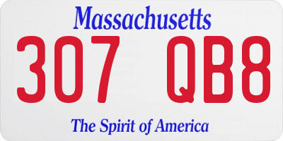 MA license plate 307QB8