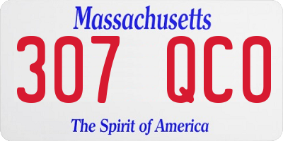 MA license plate 307QC0