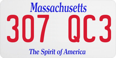 MA license plate 307QC3