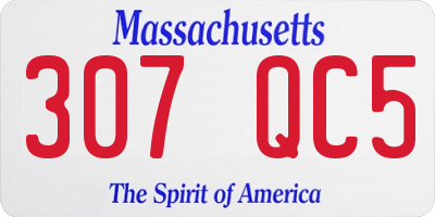 MA license plate 307QC5