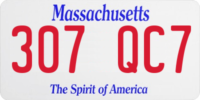 MA license plate 307QC7