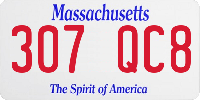 MA license plate 307QC8