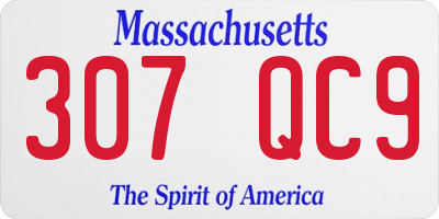 MA license plate 307QC9