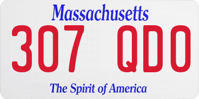 MA license plate 307QD0