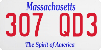 MA license plate 307QD3