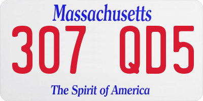 MA license plate 307QD5