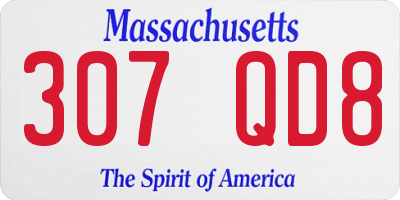 MA license plate 307QD8