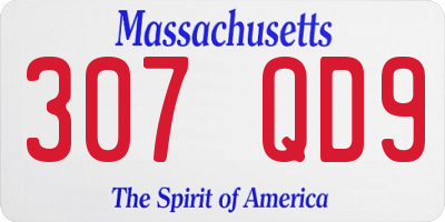 MA license plate 307QD9