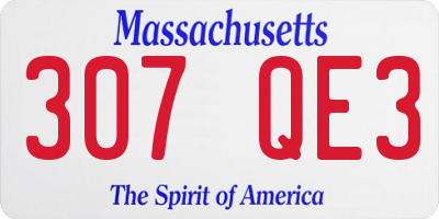 MA license plate 307QE3