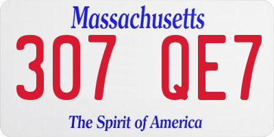 MA license plate 307QE7