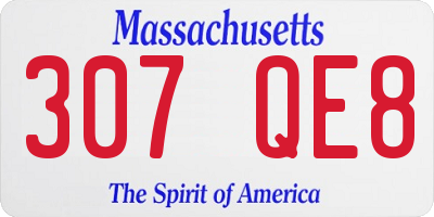 MA license plate 307QE8