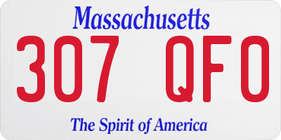 MA license plate 307QF0