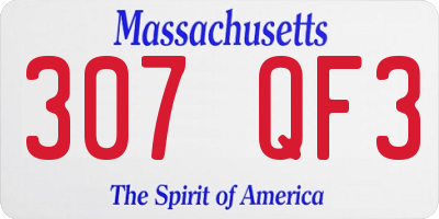 MA license plate 307QF3