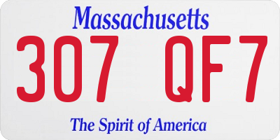 MA license plate 307QF7