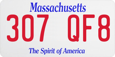 MA license plate 307QF8