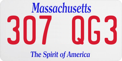 MA license plate 307QG3