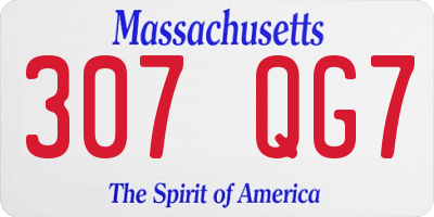 MA license plate 307QG7