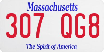 MA license plate 307QG8