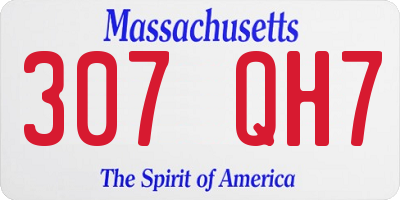 MA license plate 307QH7