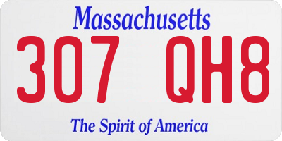 MA license plate 307QH8