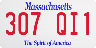 MA license plate 307QI1