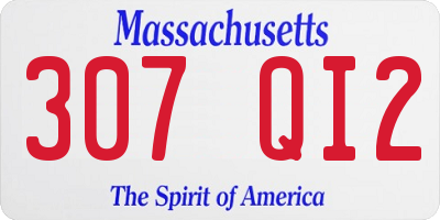 MA license plate 307QI2