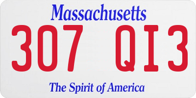 MA license plate 307QI3