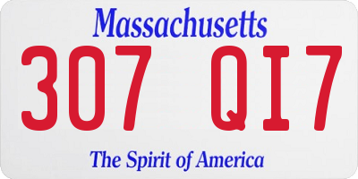 MA license plate 307QI7