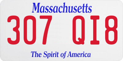 MA license plate 307QI8