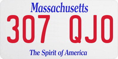 MA license plate 307QJ0