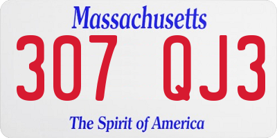 MA license plate 307QJ3