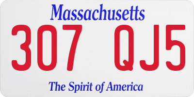 MA license plate 307QJ5
